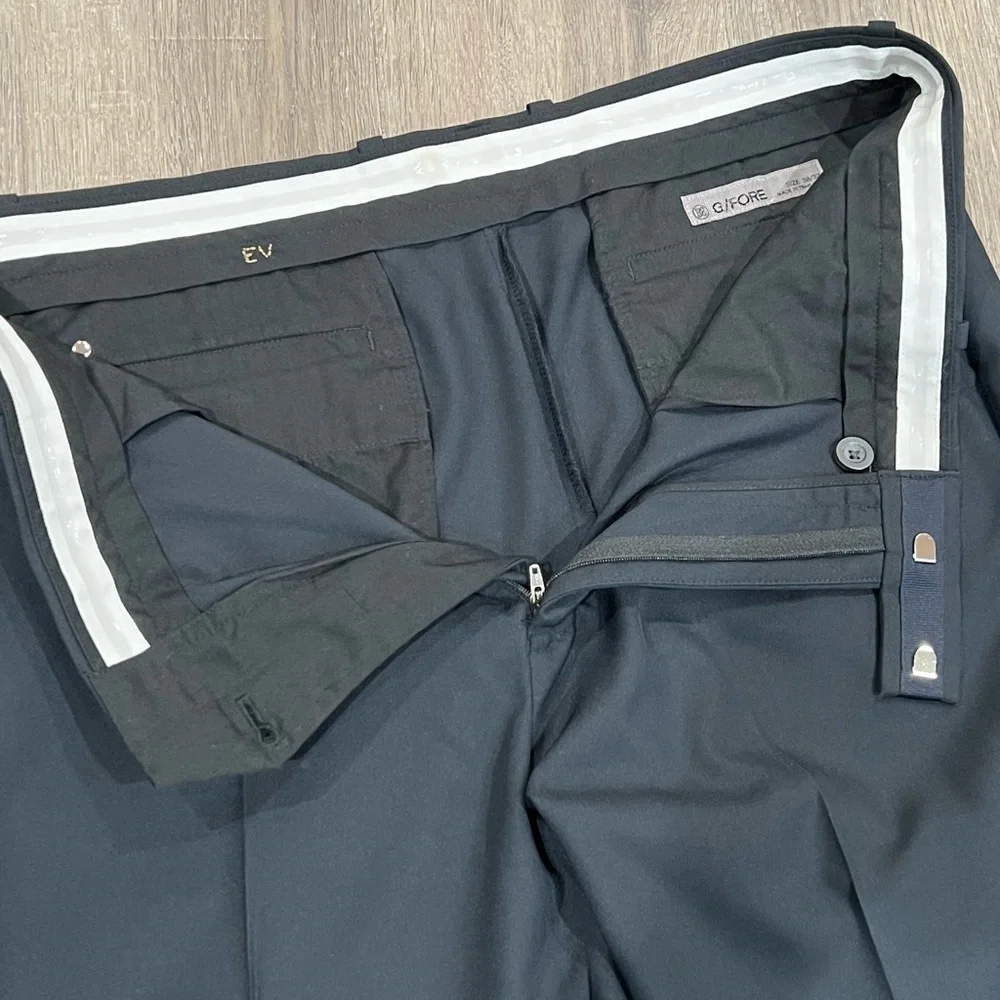 G/FORE 38W 32L Lux Designer Golf Cotton Pants Belt Design Greyson Performance